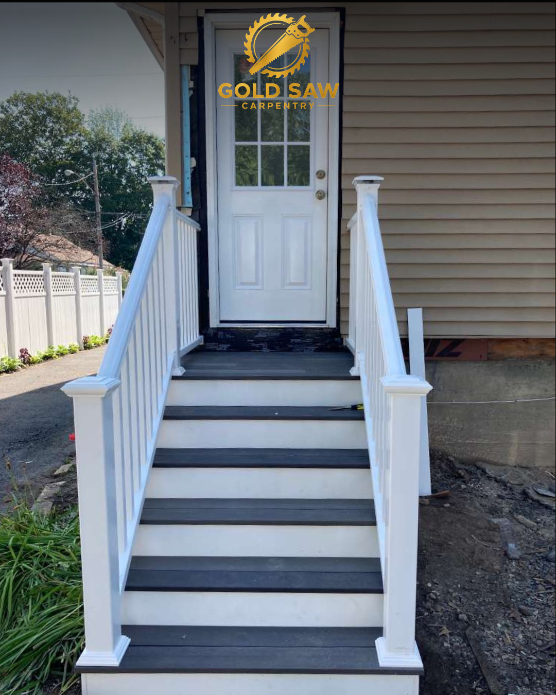 Exterior staircase and railing